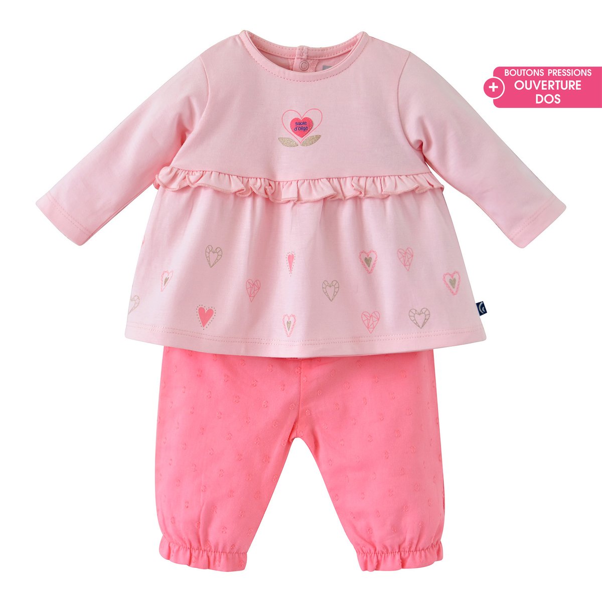 T-shirt manches longues et pantalon emma rose, SUCRE D'ORGE