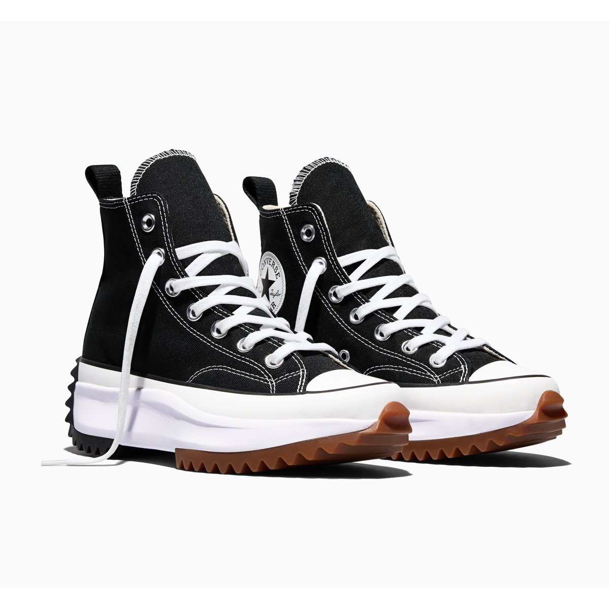 Baskets RUN STAR HIKE PLATFORM CANVAS noir/blanc/marron gomme, CONVERSE