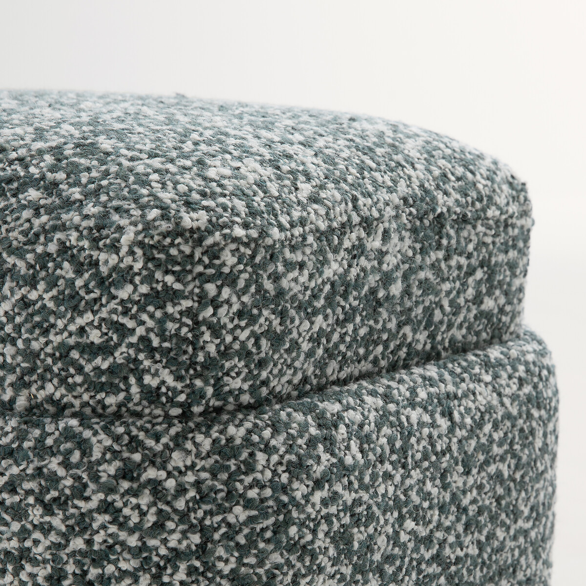 Pouf en tissu bouclette chiné, CLEOPHEE bleu céladon, AM.PM