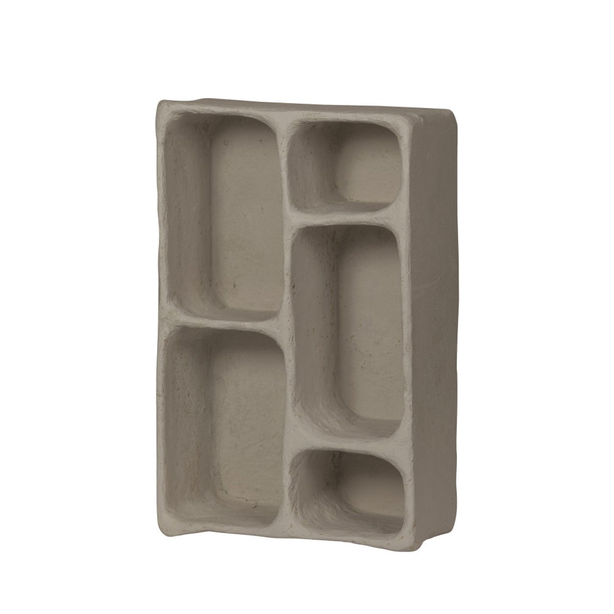 Étagère murale en papier mâché 5 niches- CLAY gris, WOOOD