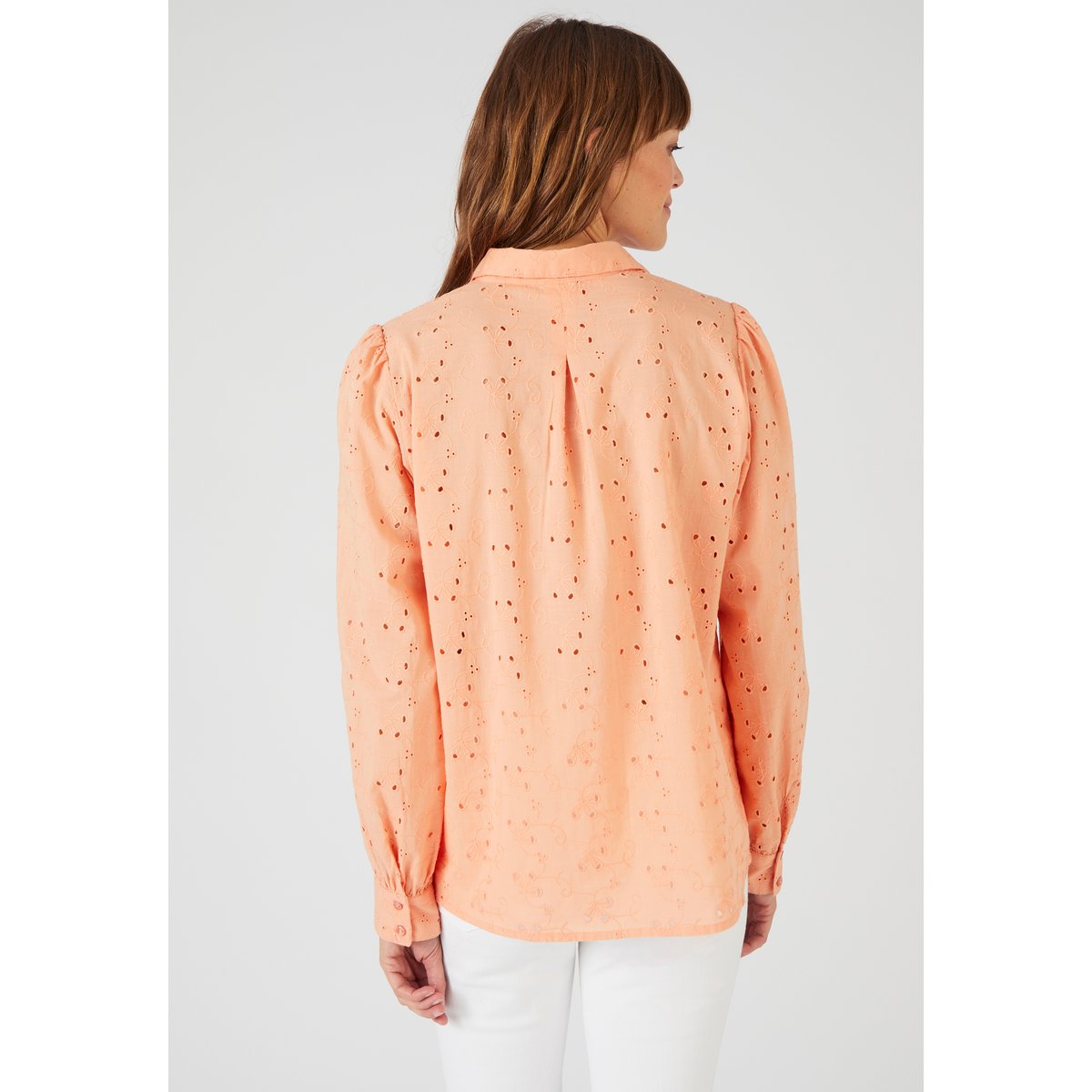 Chemisier broderie anglaise orange pêche, DAMART