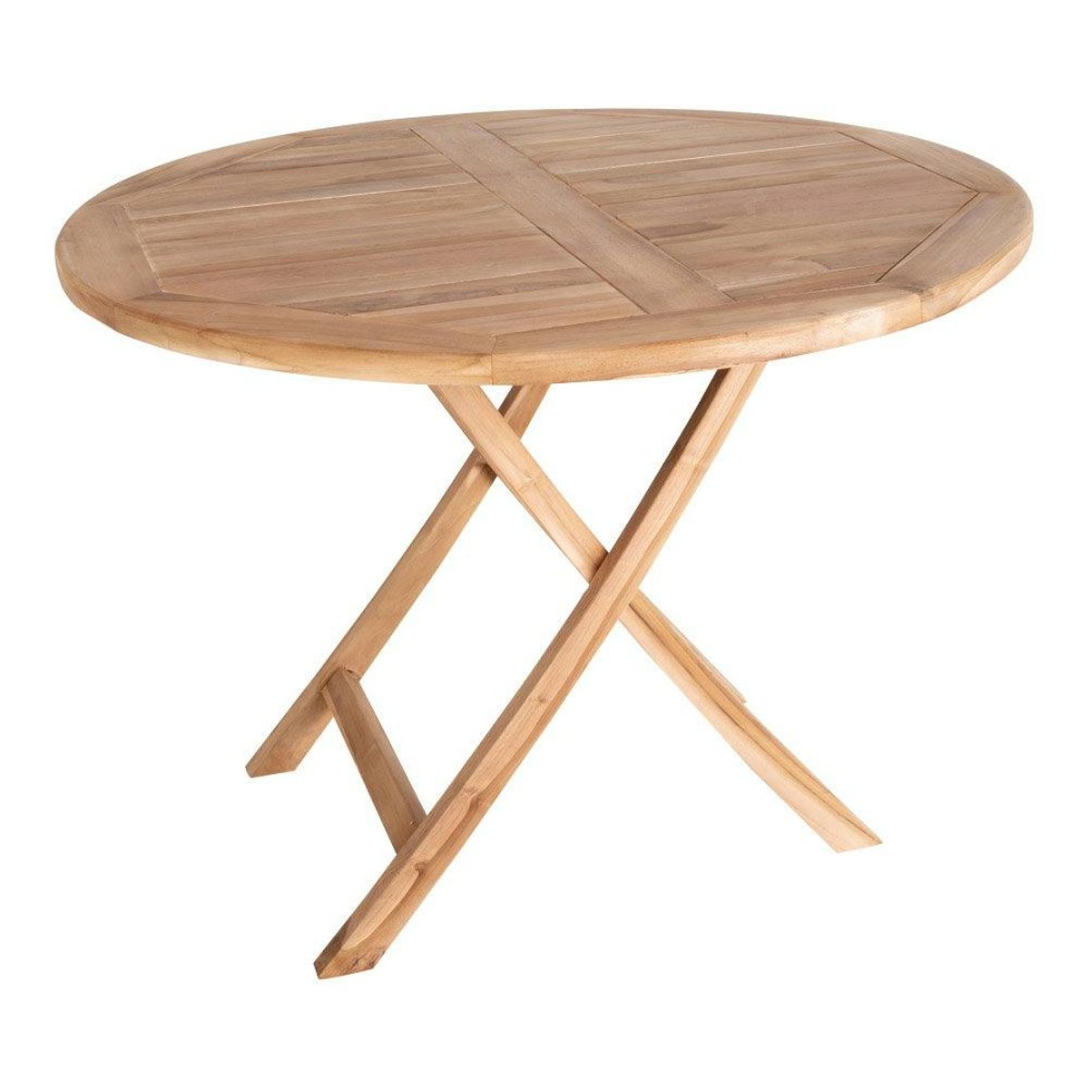 Table de jardin ronde en teck ø100 cm TANETE bois naturel, PIER IMPORT