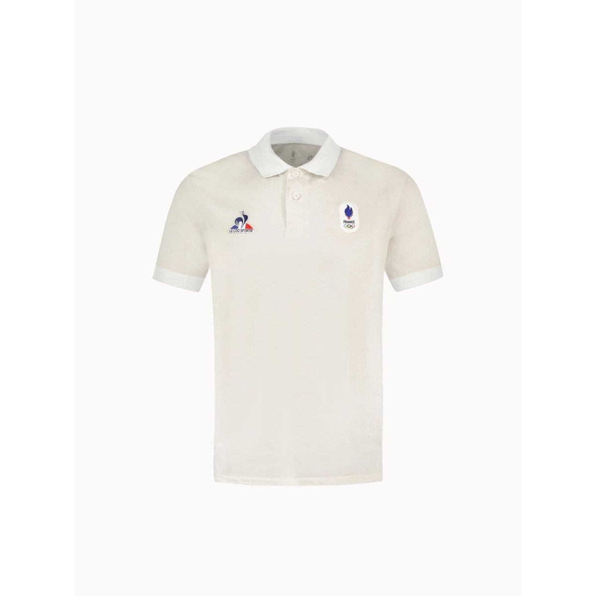 Polo Équipe de France Olympique 2026 en jersey technique Jeux Olympiques EQUIPE DE FRANCE écru, LE COQ SPORTIF