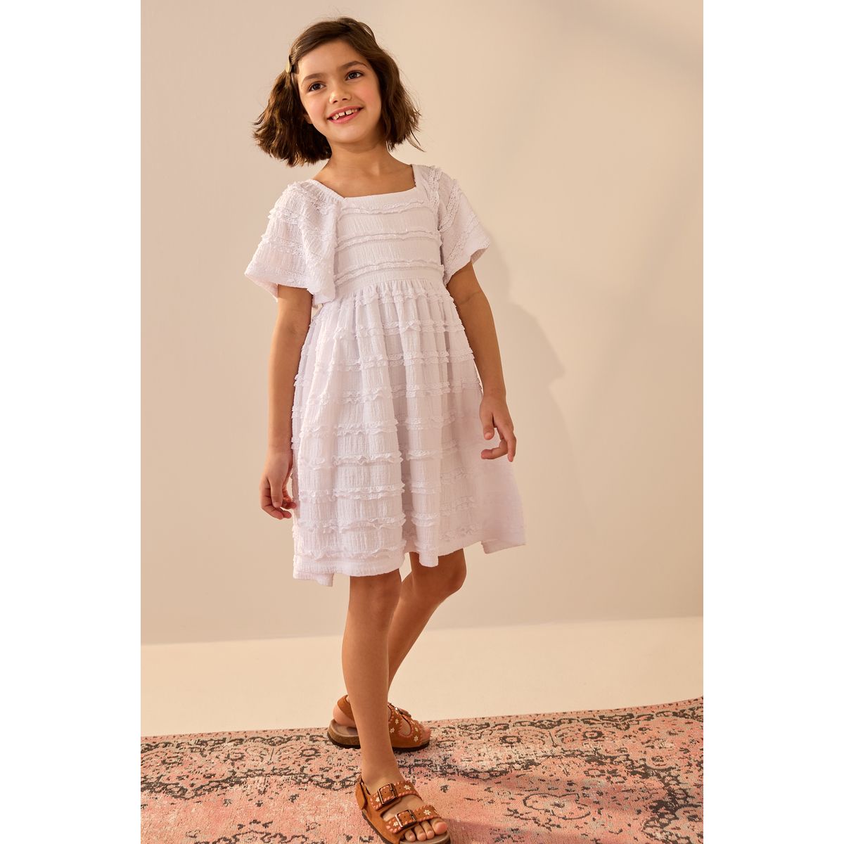 Robe à volants blanc, NEXT