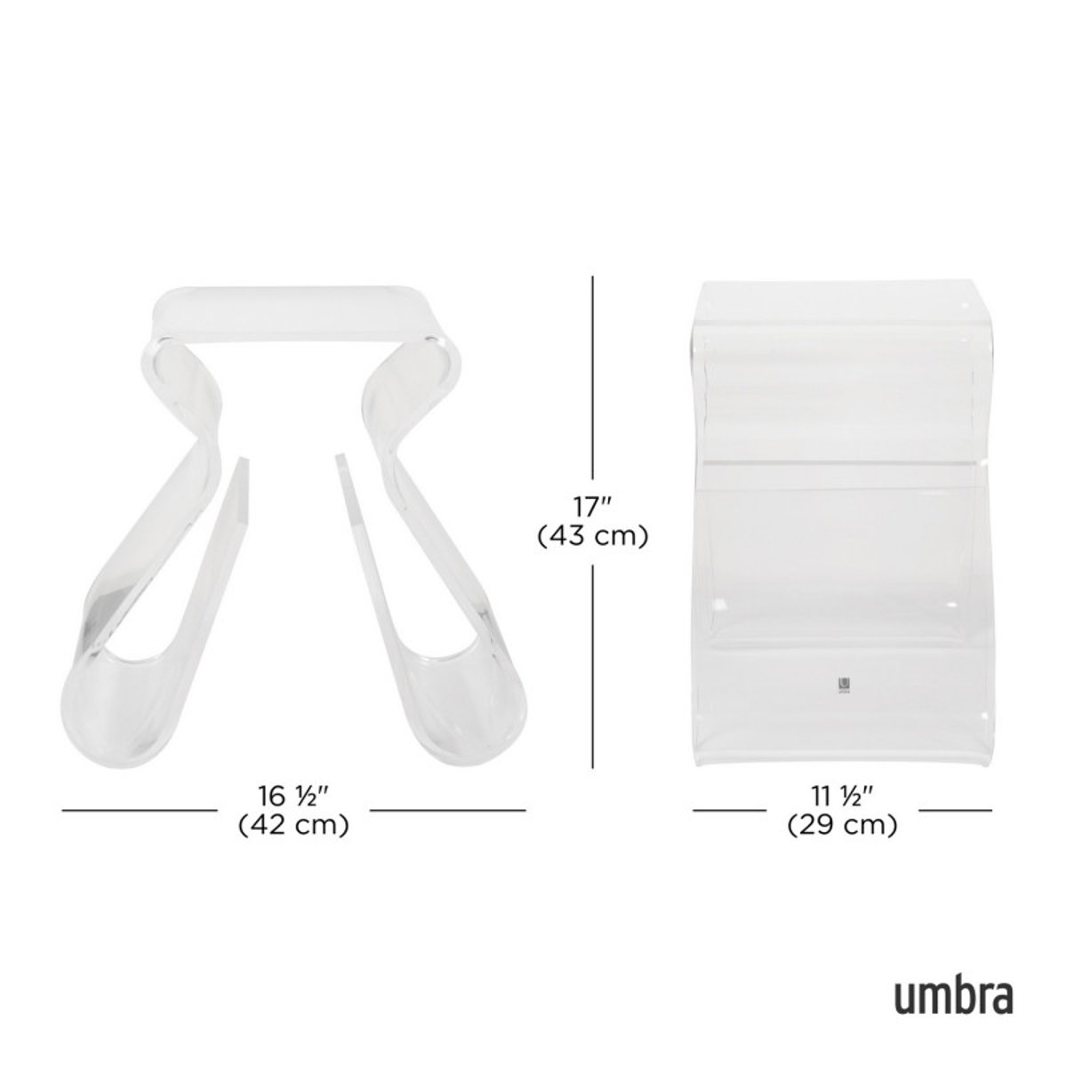 Table d'appoint range-magazines  MAGIMO transparent, UMBRA