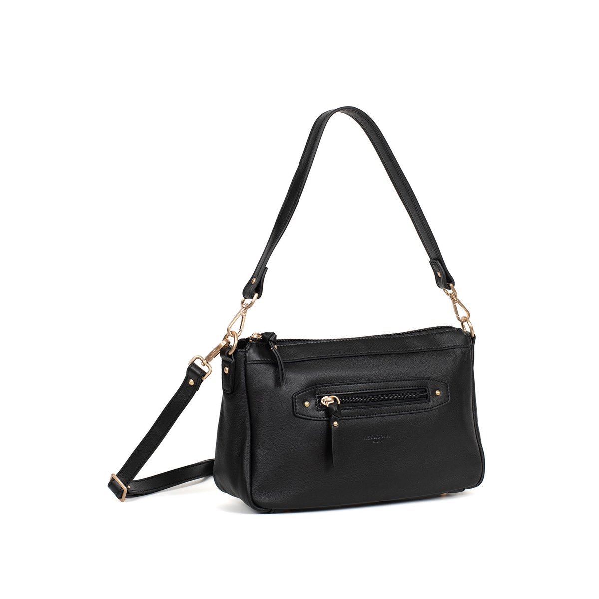 Sac porté épaule 1 anse TAIMA noir, HEXAGONA