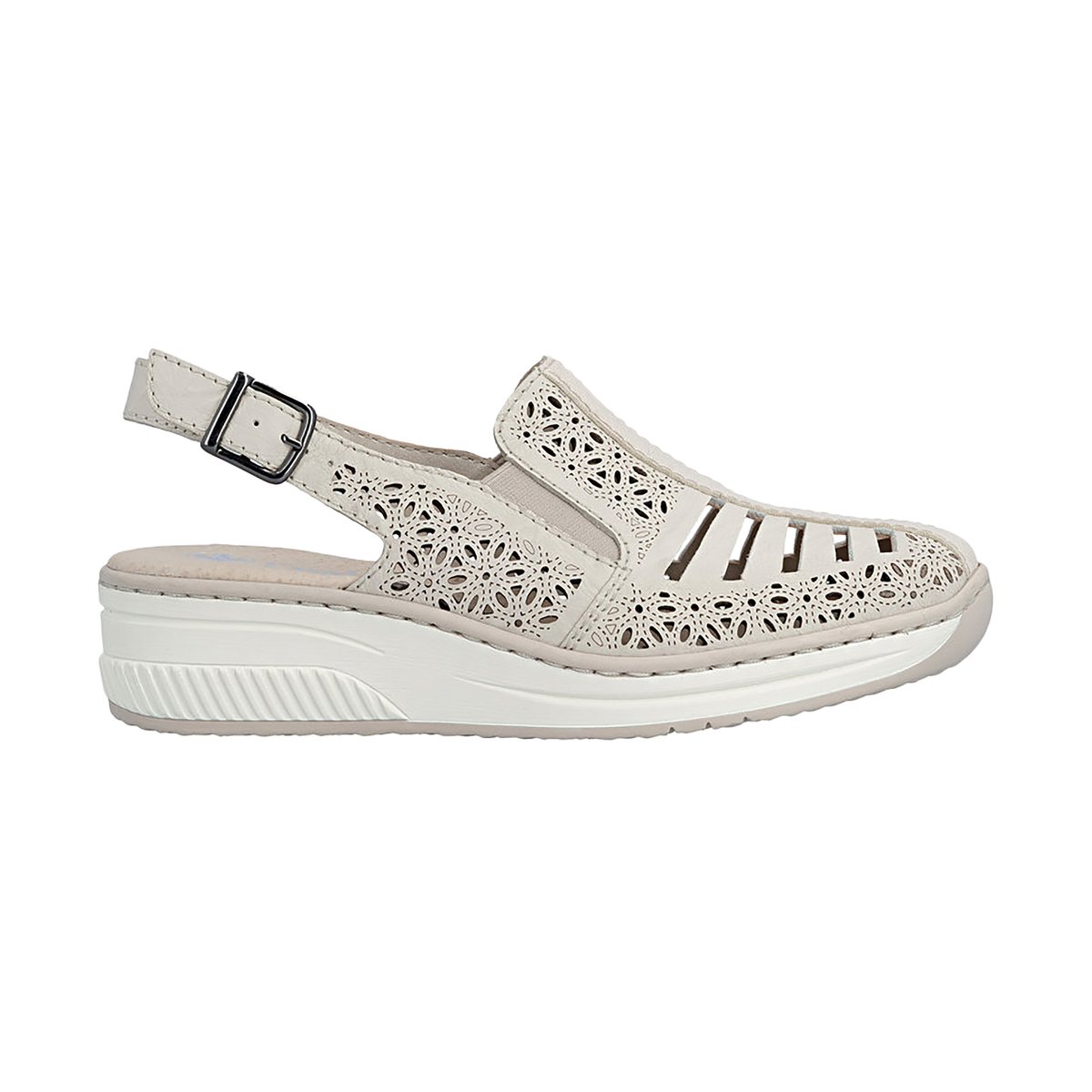 Sandales Compensé Cuir Massa beige, RIEKER