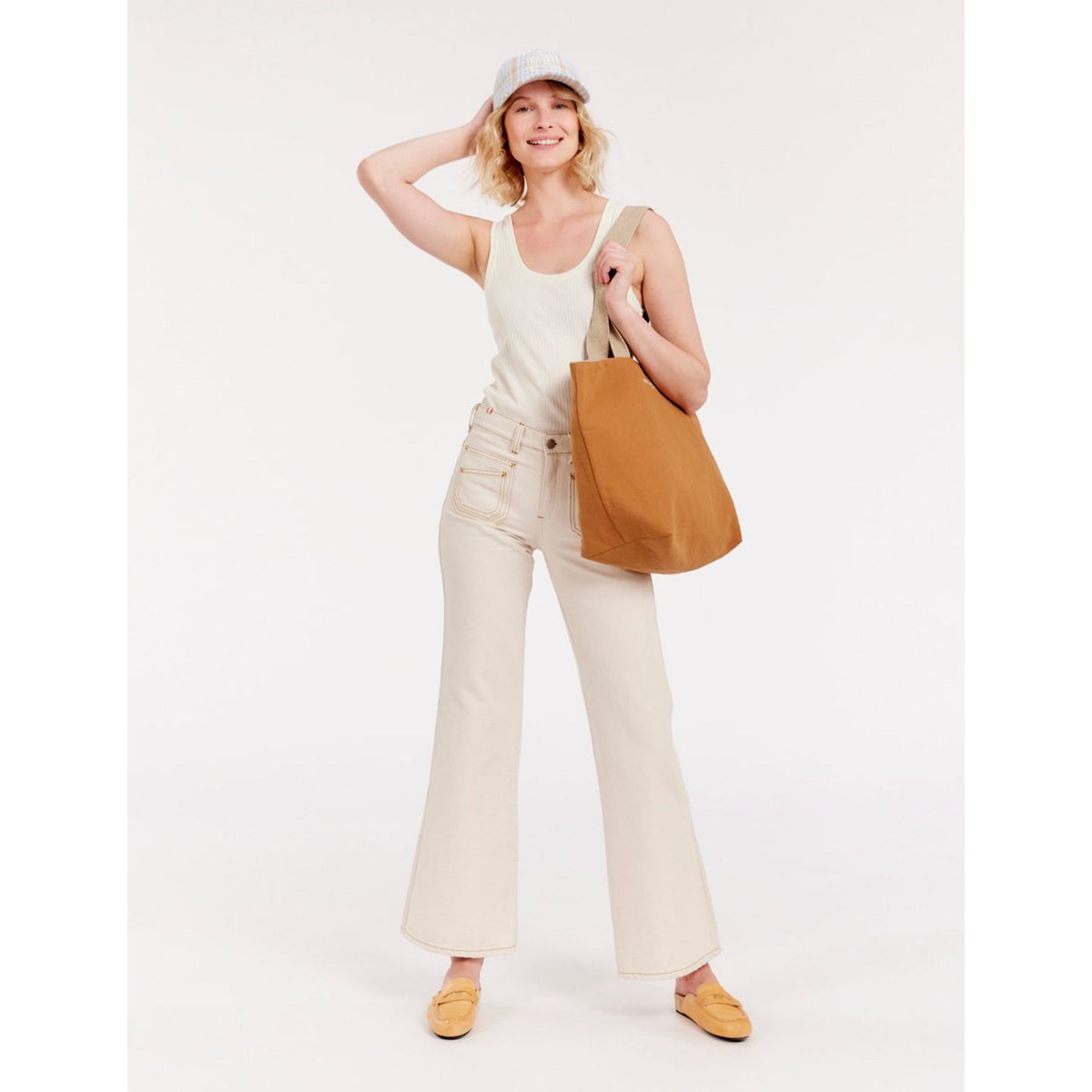 Tote bag lila camel, INES DE LA FRESSANGE PARIS