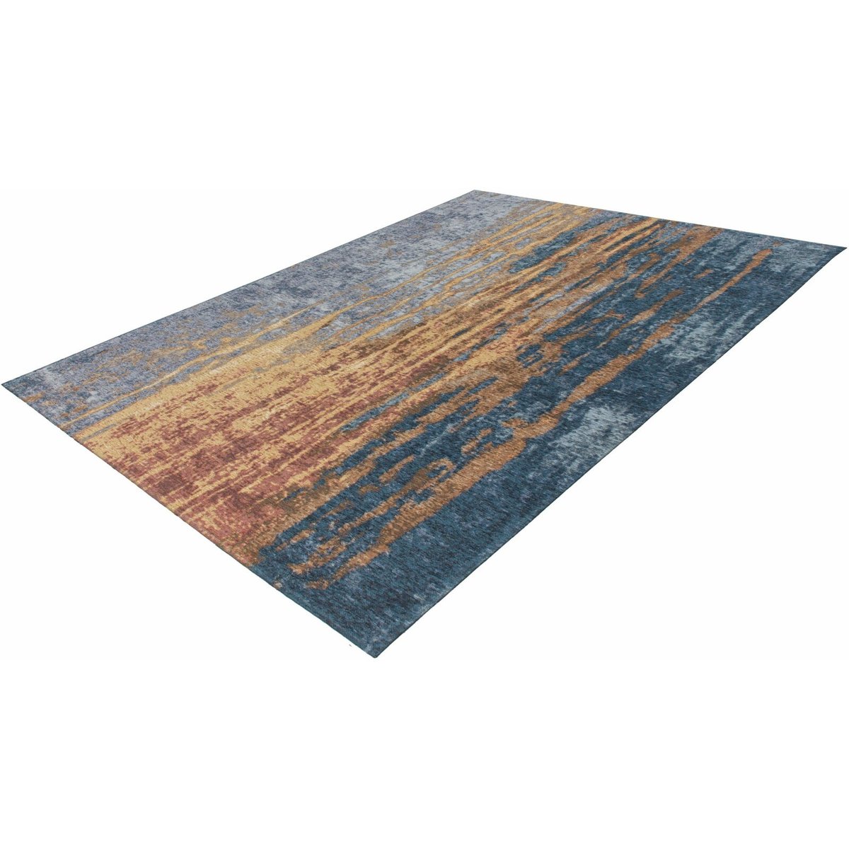 Tapis rectangulaire tissé à la main beige, bleu, ARTE ESPINA