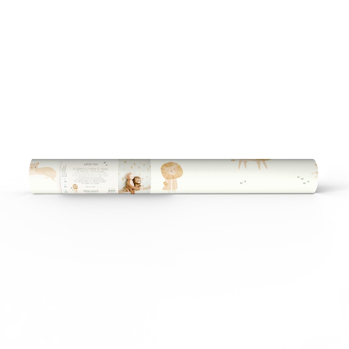 Papier peint pour enfant Safari, les petits lions beige orangé, LITTLE DUTCH