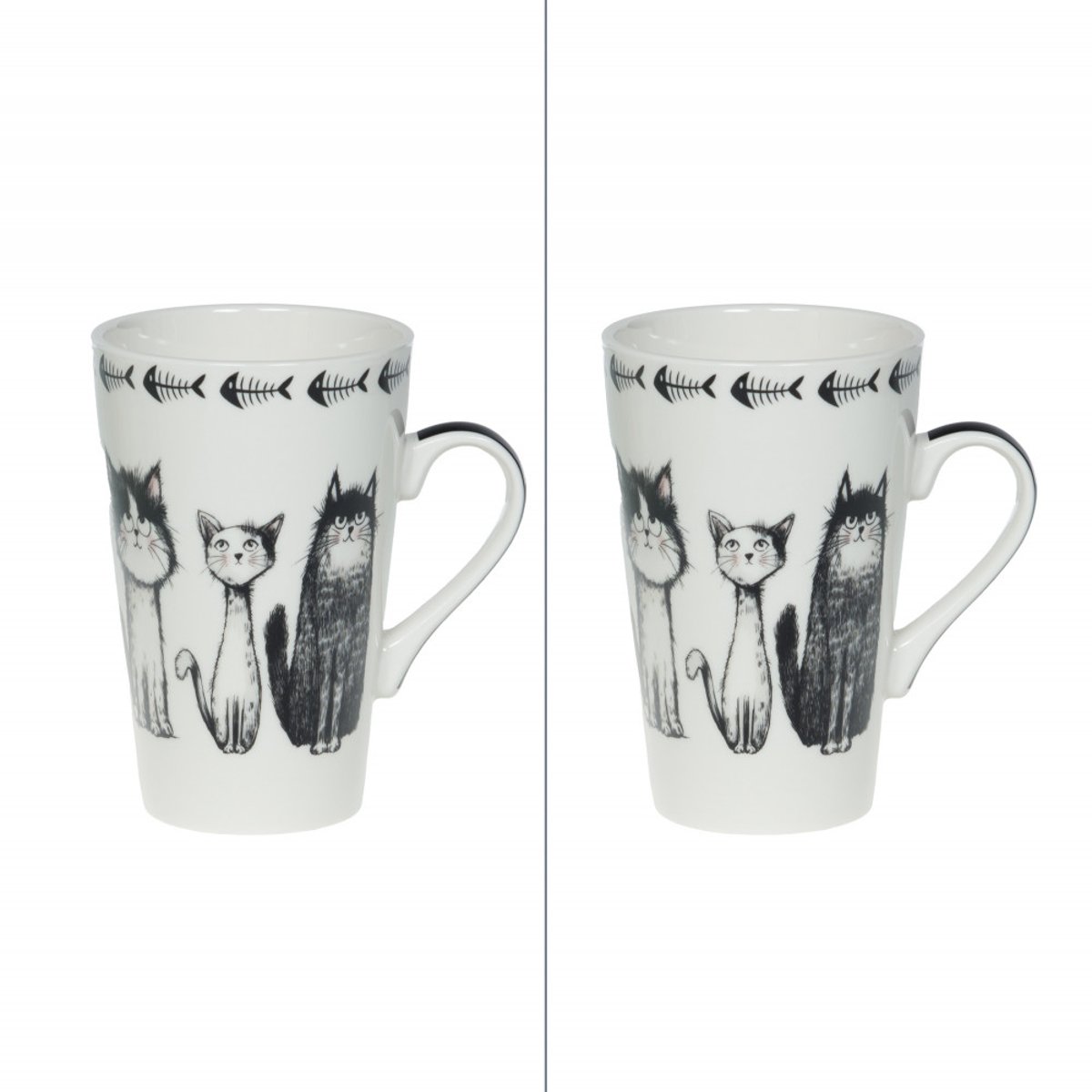 Coffret de 2 mugs Felix 46 cl noir, TABLE PASSION