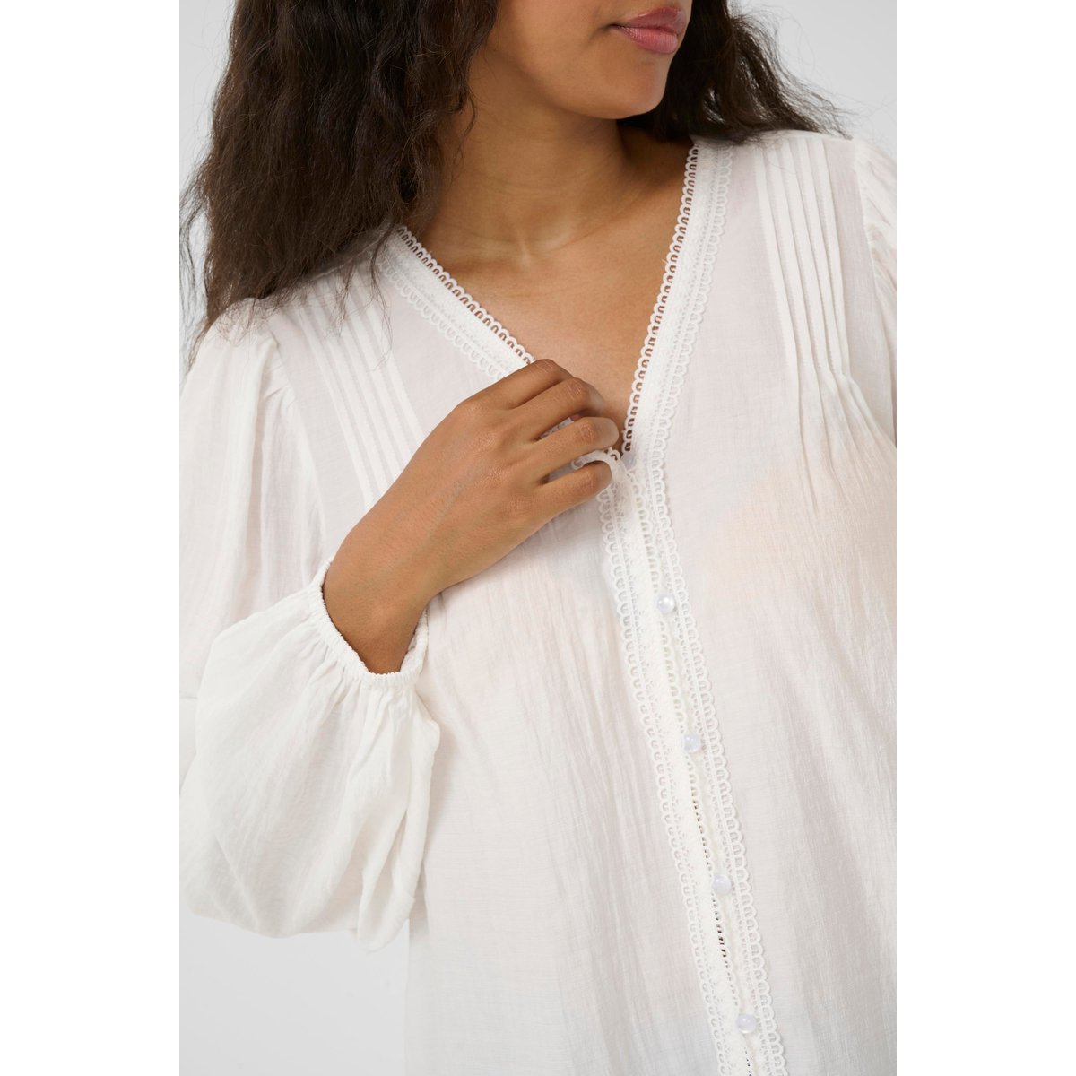 Blouse à manches longues blanc chalk, KAFFE CURVE
