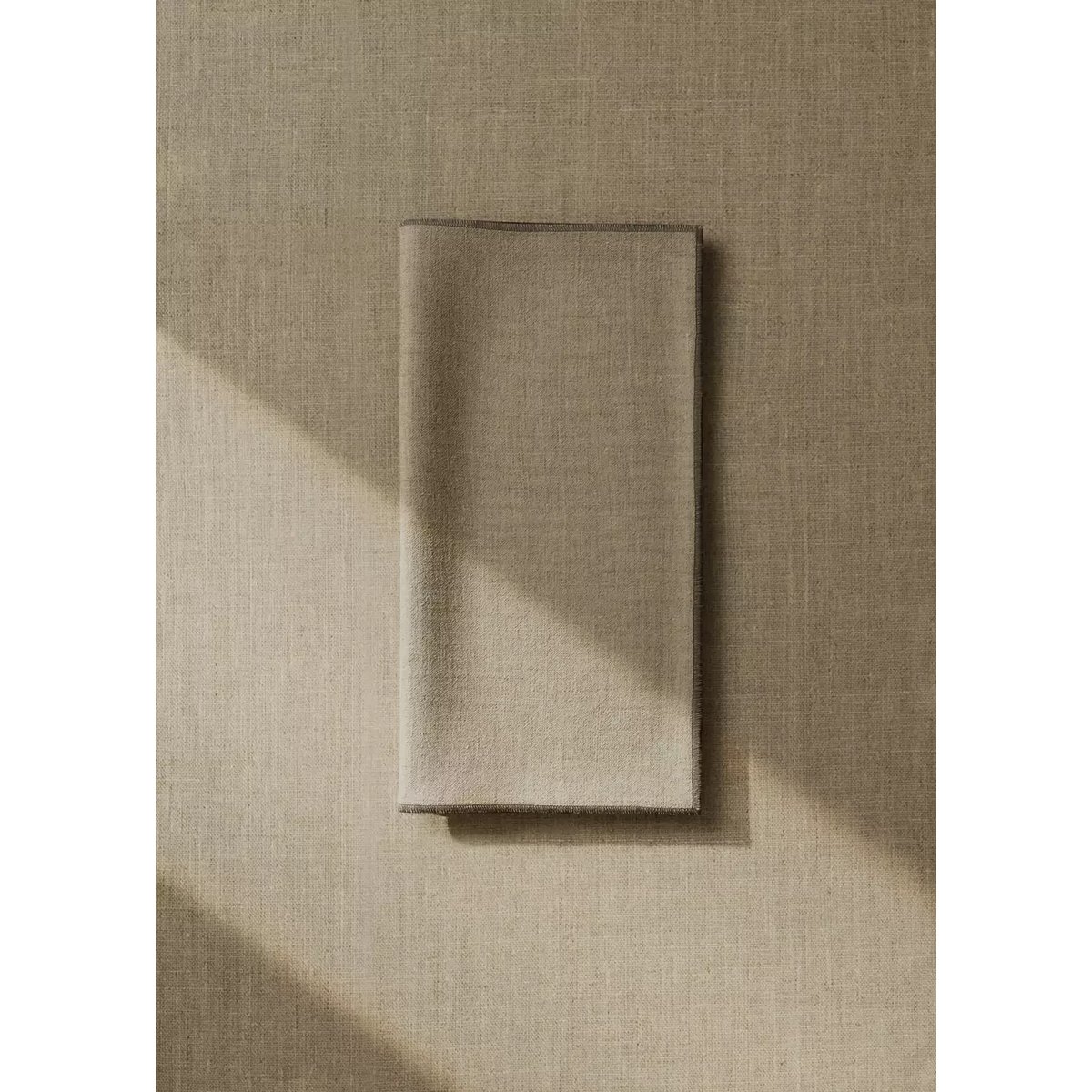 Serviettes de table en lin overlock contraste marron clair/pastel, MANGO HOME