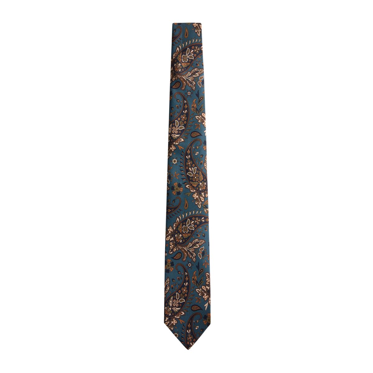Cravate en soie italienne à motif cachemire signature bleu, NEXT