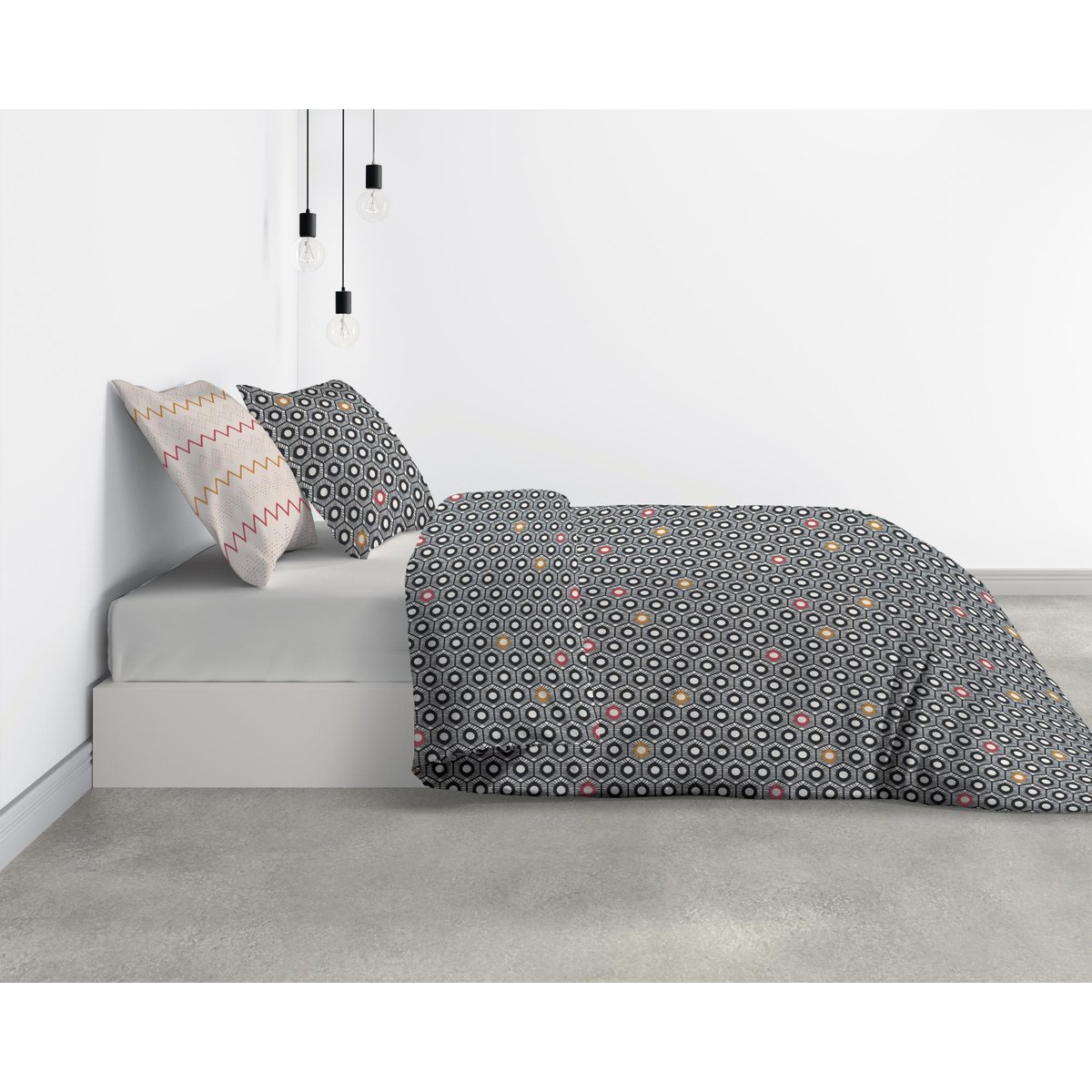 Parure housse de couette 100% coton 57fils-himba black noir, C DESIGN HOME TEXTILE
