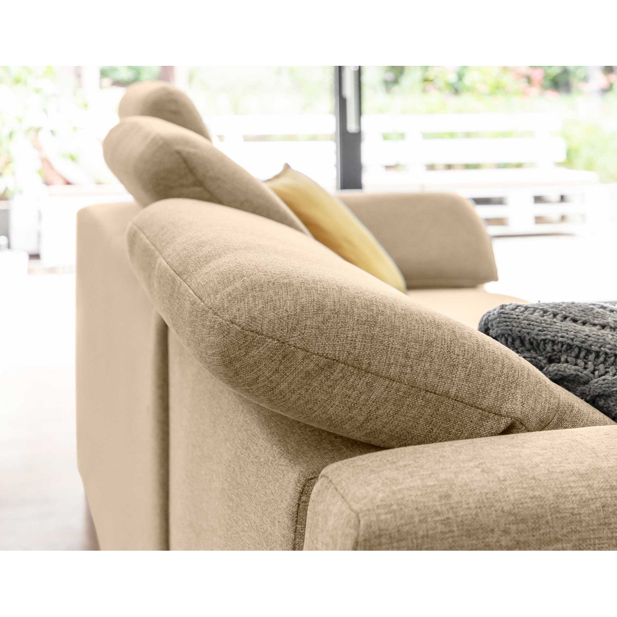 Canapé d'Angle Convertible 5 places - CLEVER beige, BEST MOBILIER