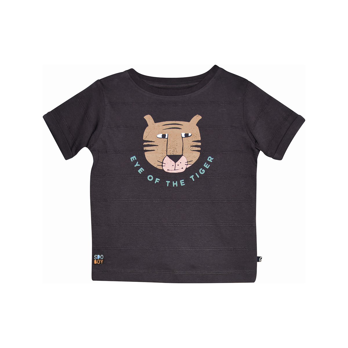 Tshirt maille fantaisie manches courtes ray gris, SUCRE D'ORGE