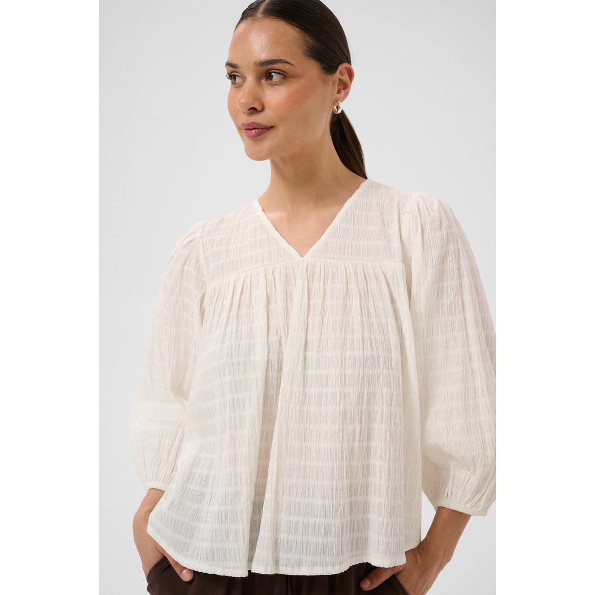 Blouse à manches longues blanc chalk, KAFFE