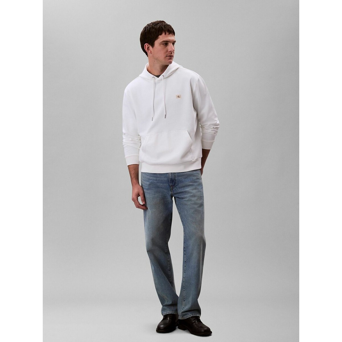 Sweat fermé à capuche blanc, CALVIN KLEIN JEANS