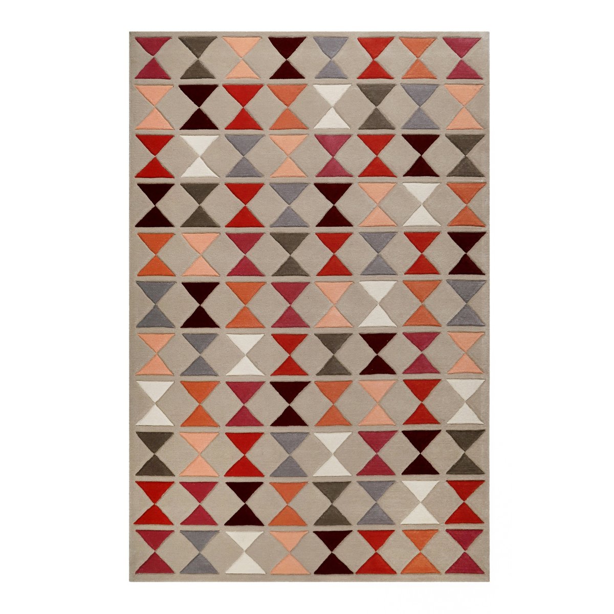 Tapis court tufté motif géométrique ,  MAHAN rouge, ESPRIT