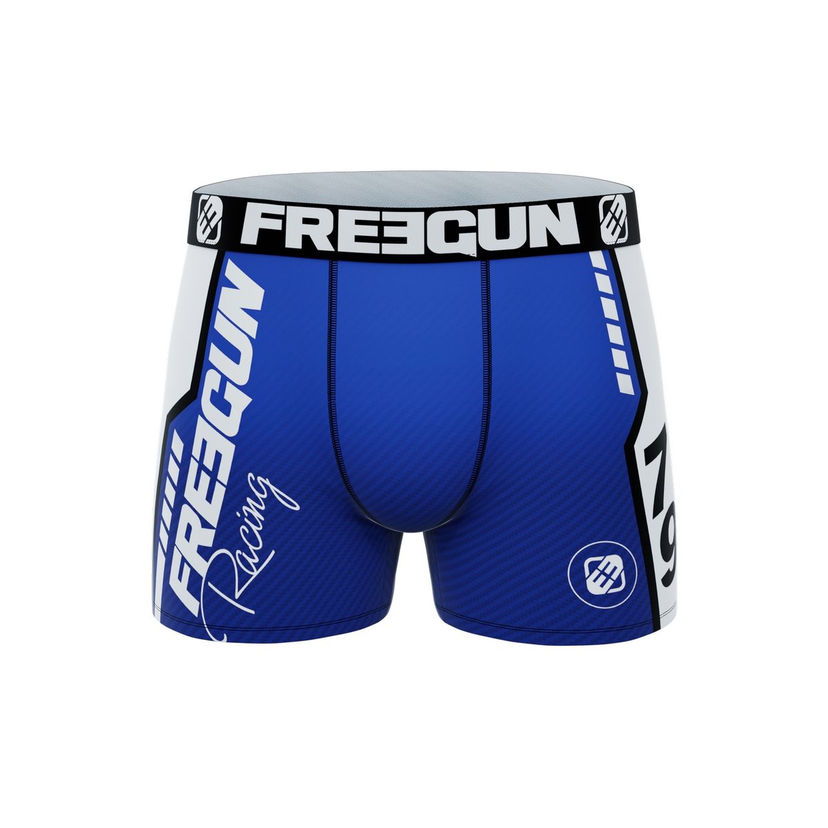 Lot De 5 Boxers Microfibre Racing orange/gris/bleu/rouge/blanc/noir, FREEGUN