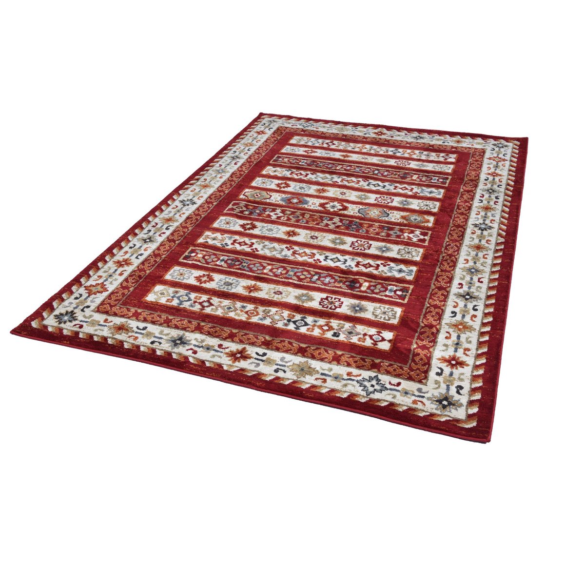 Tapis de salon en style gabbeh - FRANCESCO rouge multi, GINO FALCONE