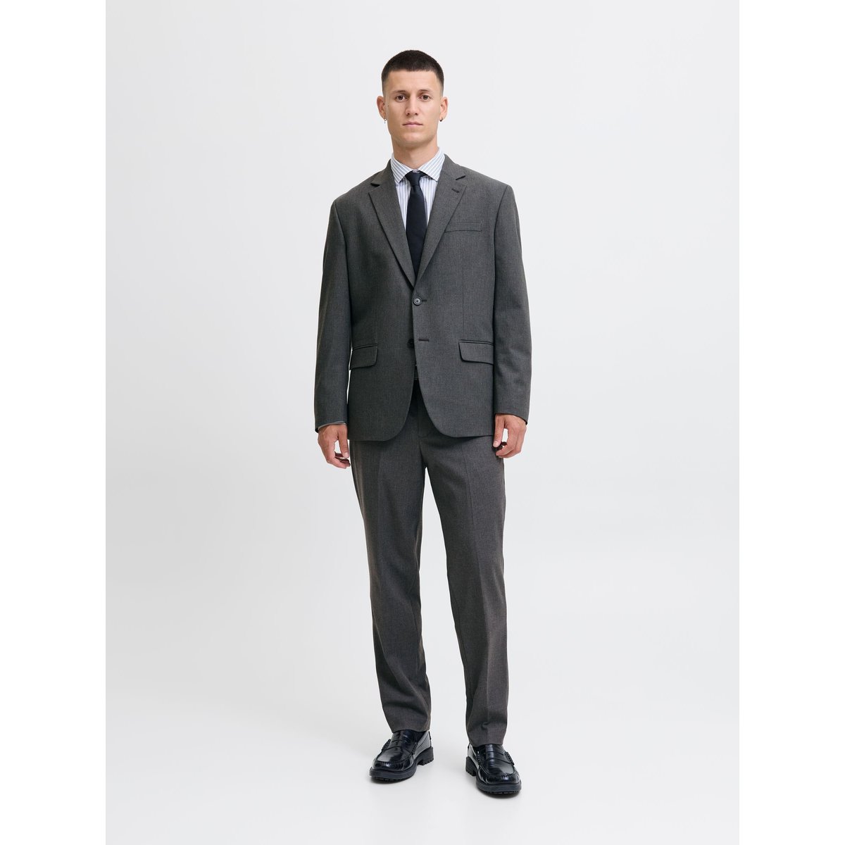 Blazer Croisé dark grey melange 1, JACK & JONES