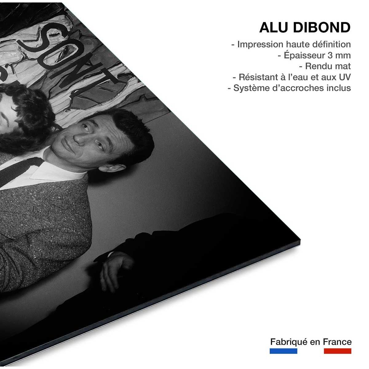 Tableau noir et blanc Photo de Yves Montand tableau alu dibond, HEXOA