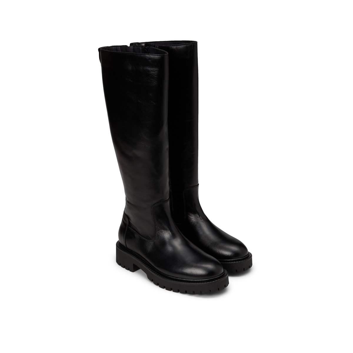 Bottes à tige haute, modèle Phia en cuir de vachette de qualité supérieure noir, MARC O'POLO