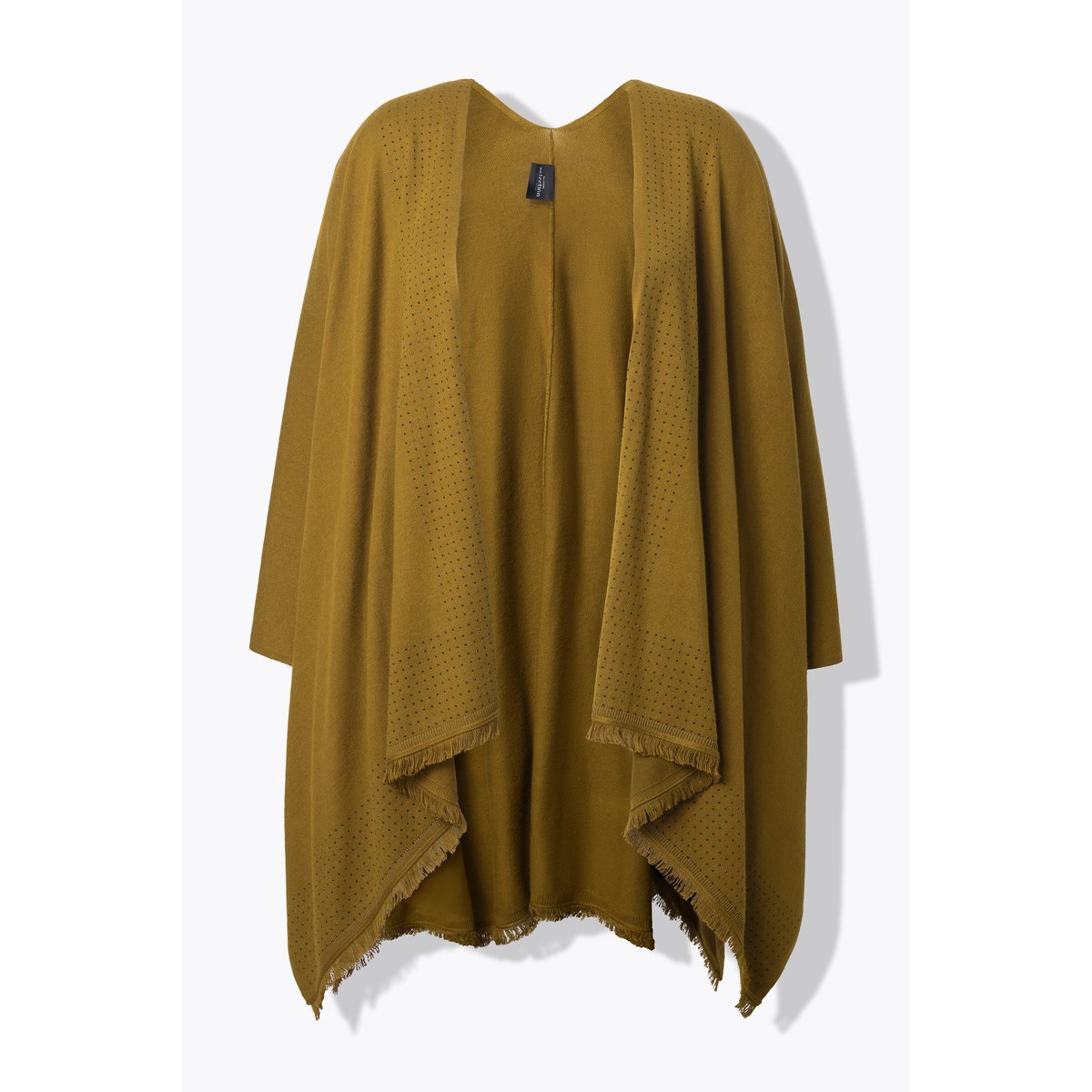 Poncho en maille oversize, coupe ouverte vert olive, ULLA POPKEN