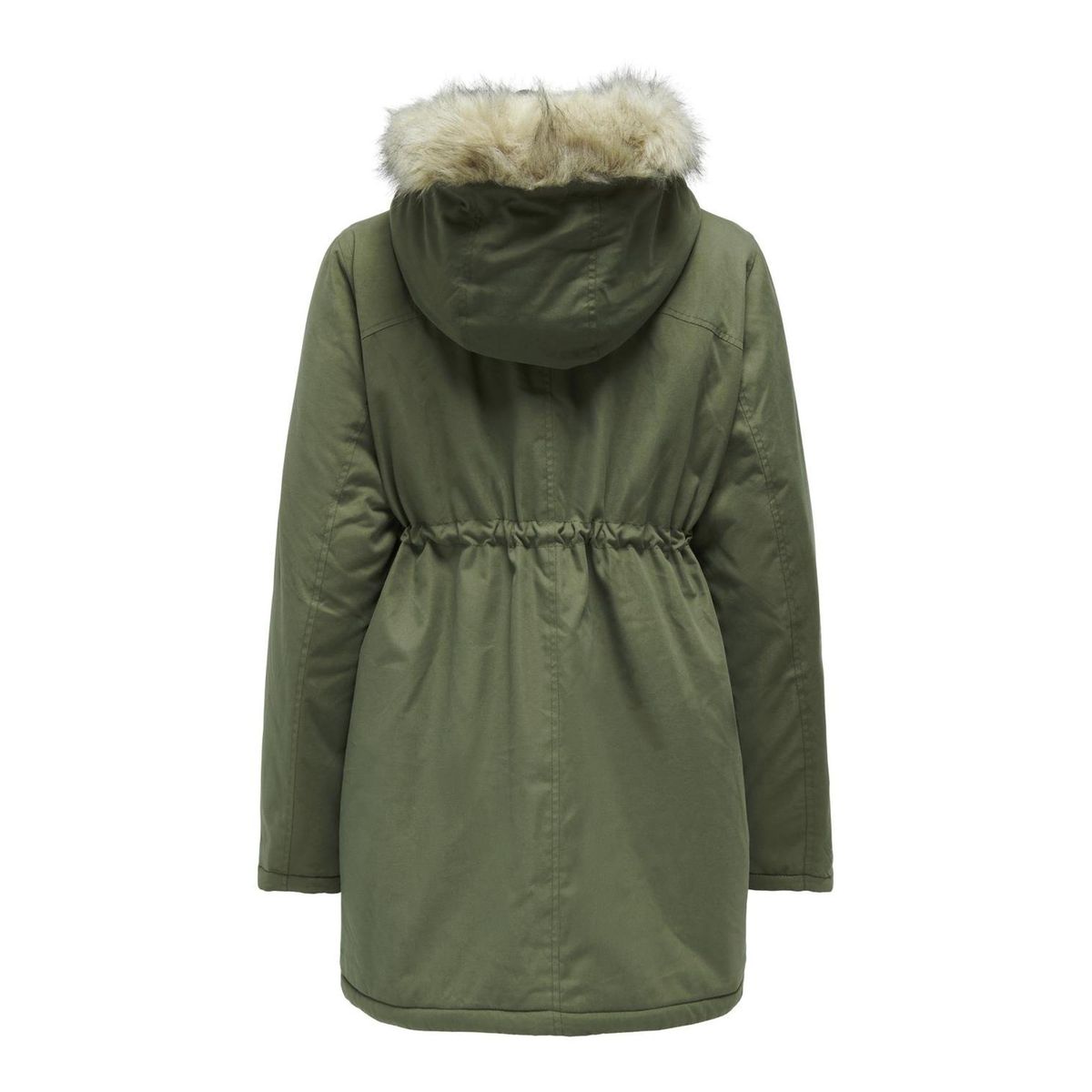 Parka longue Parkas Capuche avec bord en fausse fourrure détachable Grossesse kalamata, ONLY
