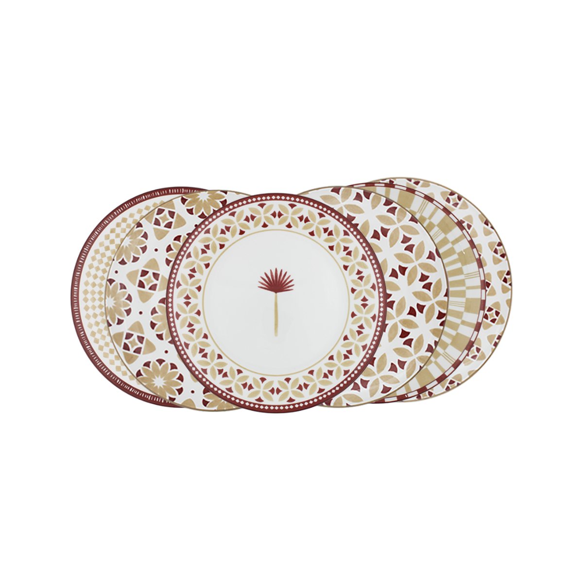 Lot de 6 petites assiettes, SABELA multicolore, ARTIME