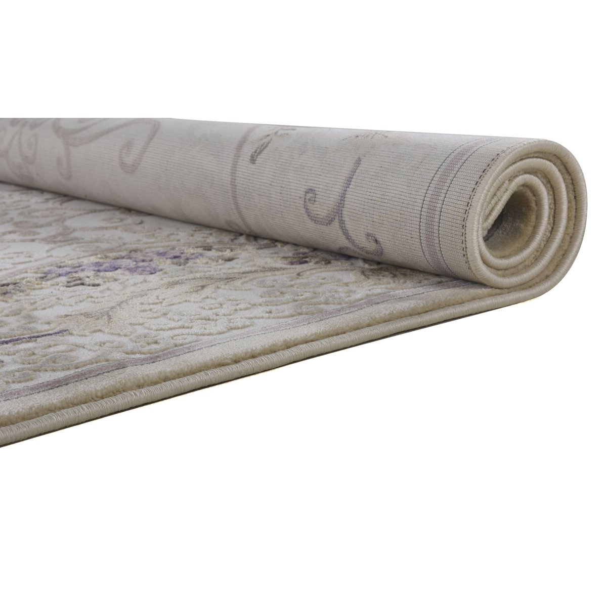 Tapis floral PROVENCE, tissé machine, 55% polypropylèene et 45% polyes beige, THEKO