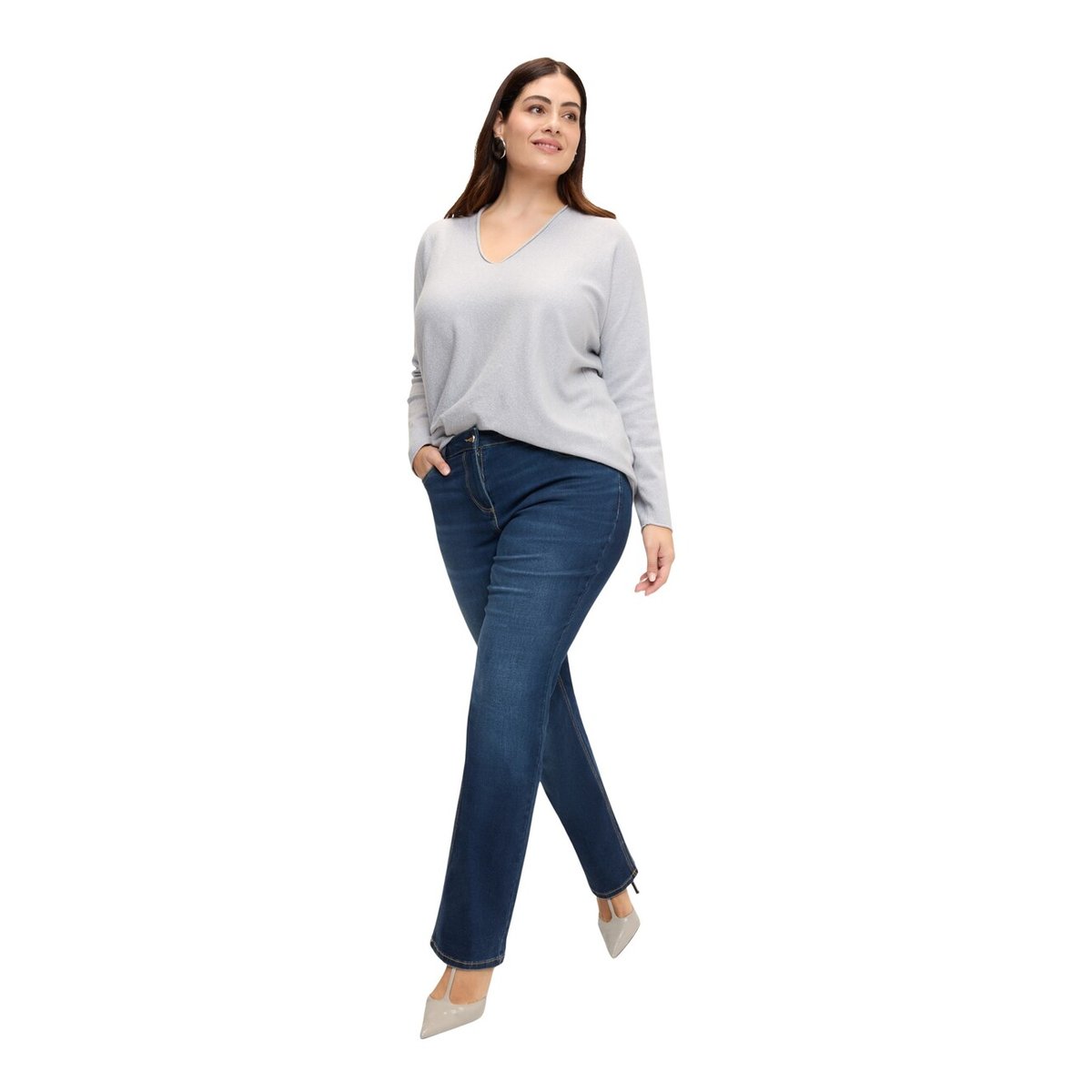 Jean regular délavage sombre washed bleu, FIORELLA RUBINO