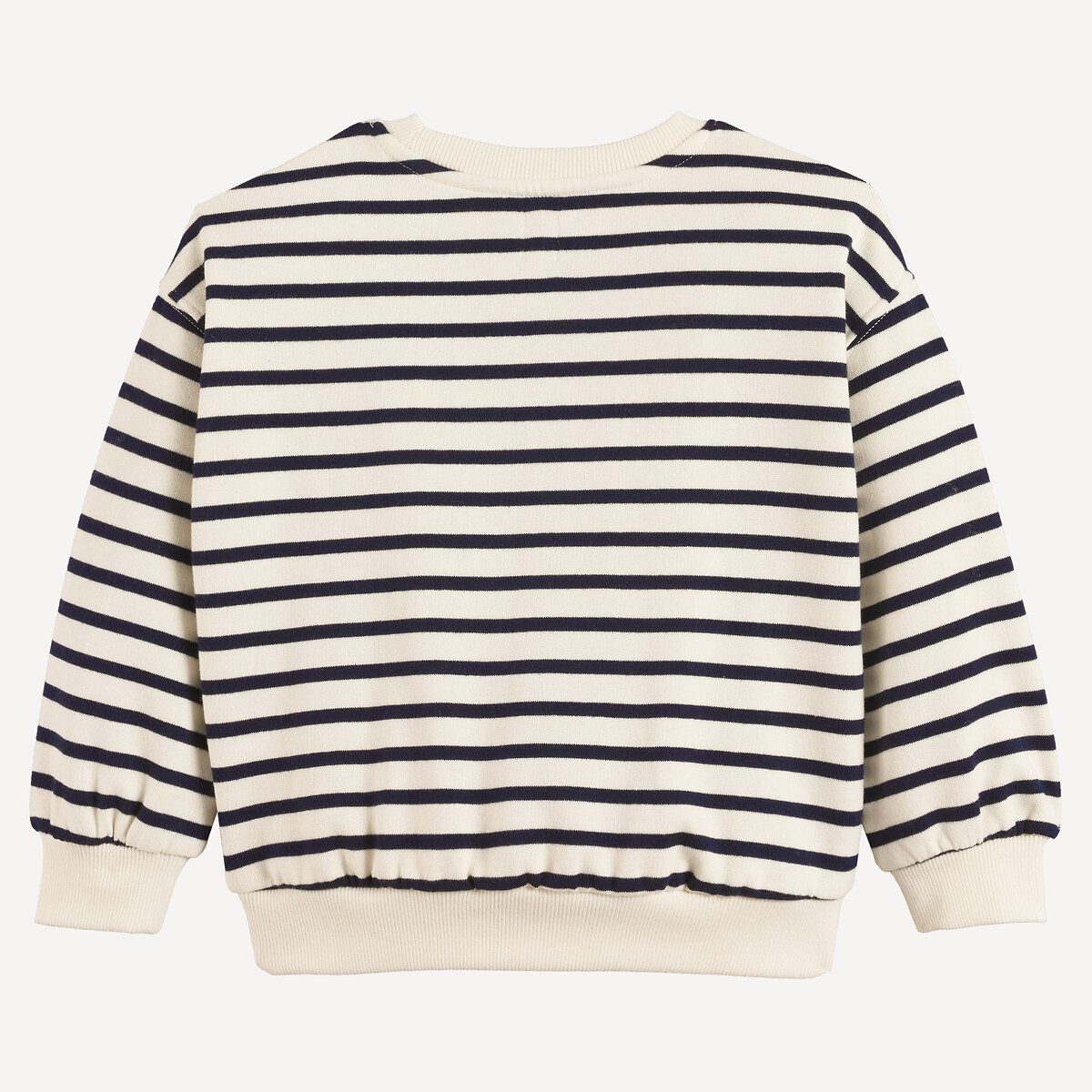Crew Neck Fleece Sweatshirt navy blue/white, LA REDOUTE COLLECTIONS