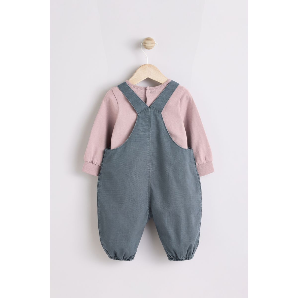 Body et salopette bébé tissé ensemble gris anthracite, NEXT