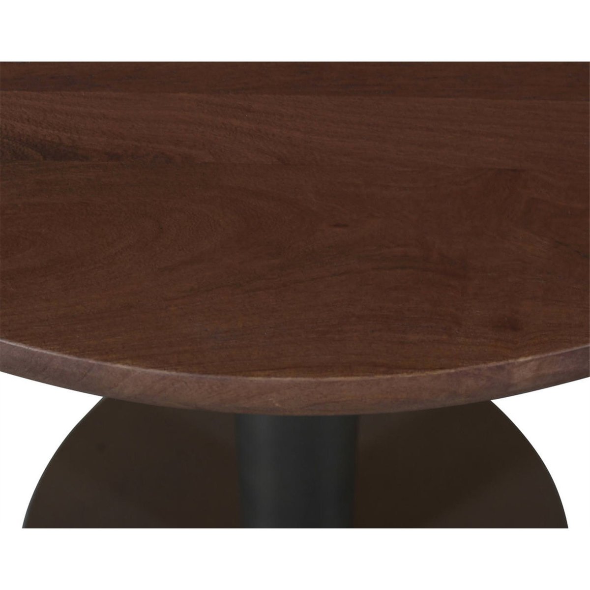 Table bistrot ronde bois et métal BALDWIN brun épicé et noir, RECOLLECTION