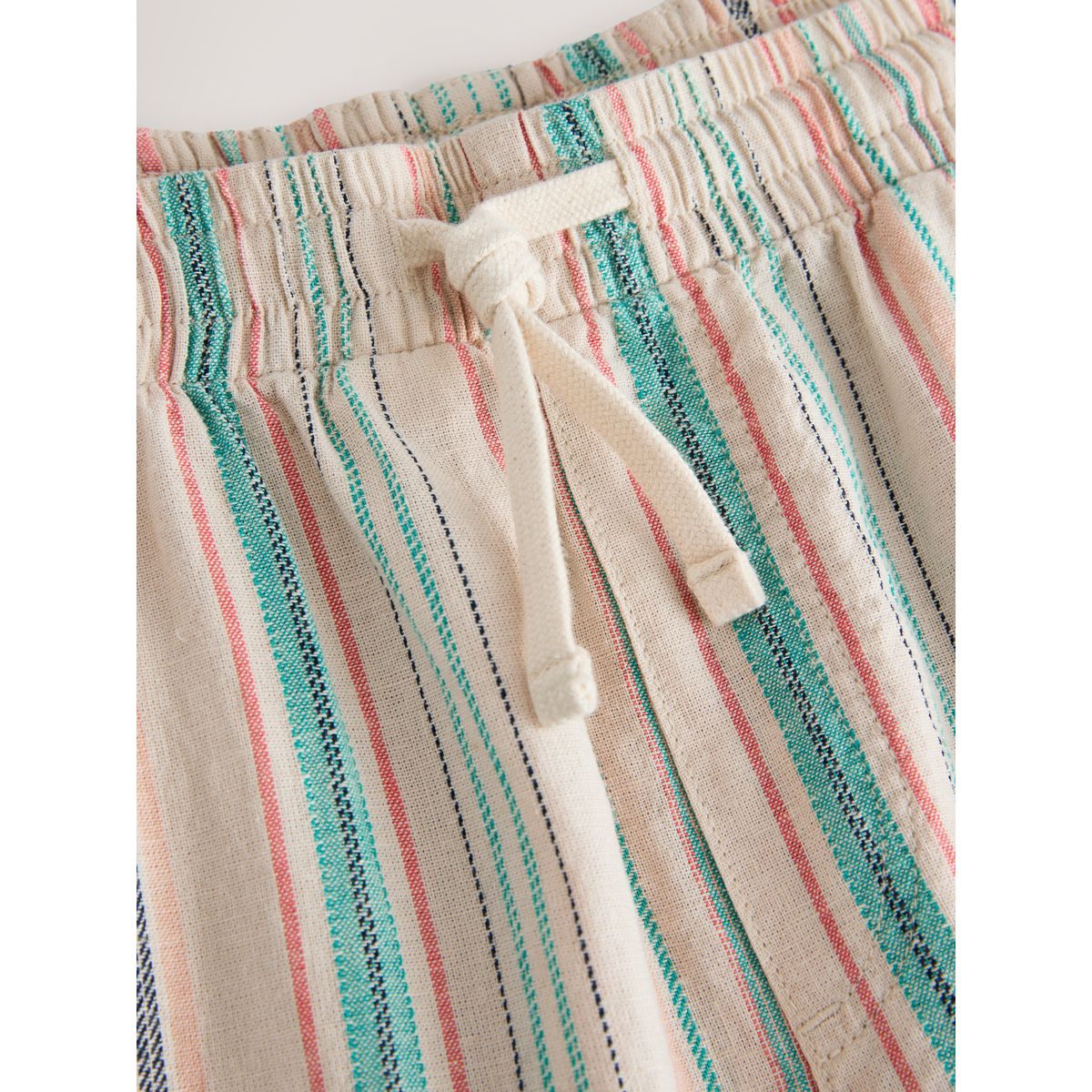 Short en lin mélangé avec taille élastique rayures multicolores, NEXT