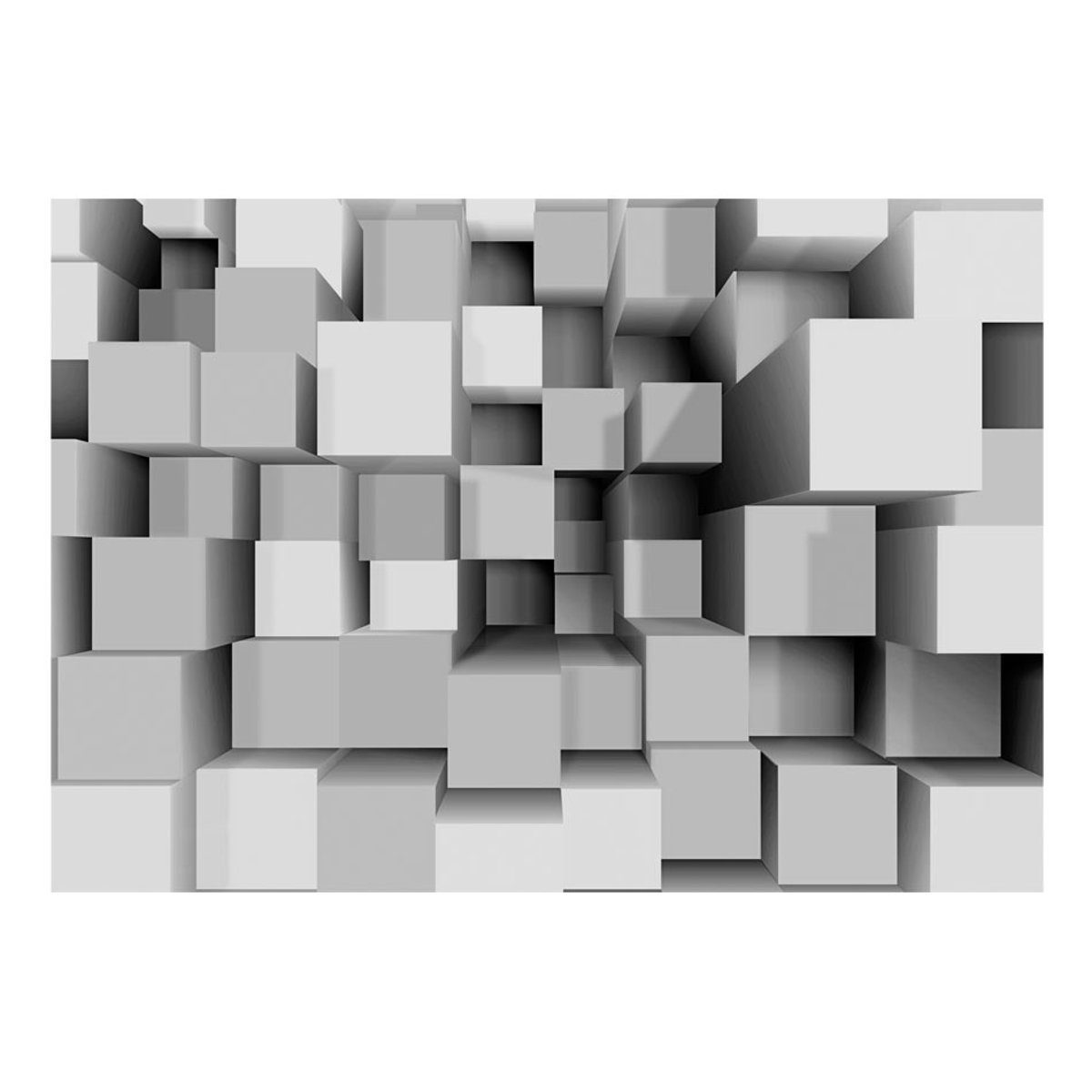 Papier peint intissé panoramique 3D et Perspective Geometric Puzzle gris / argent, EDEN