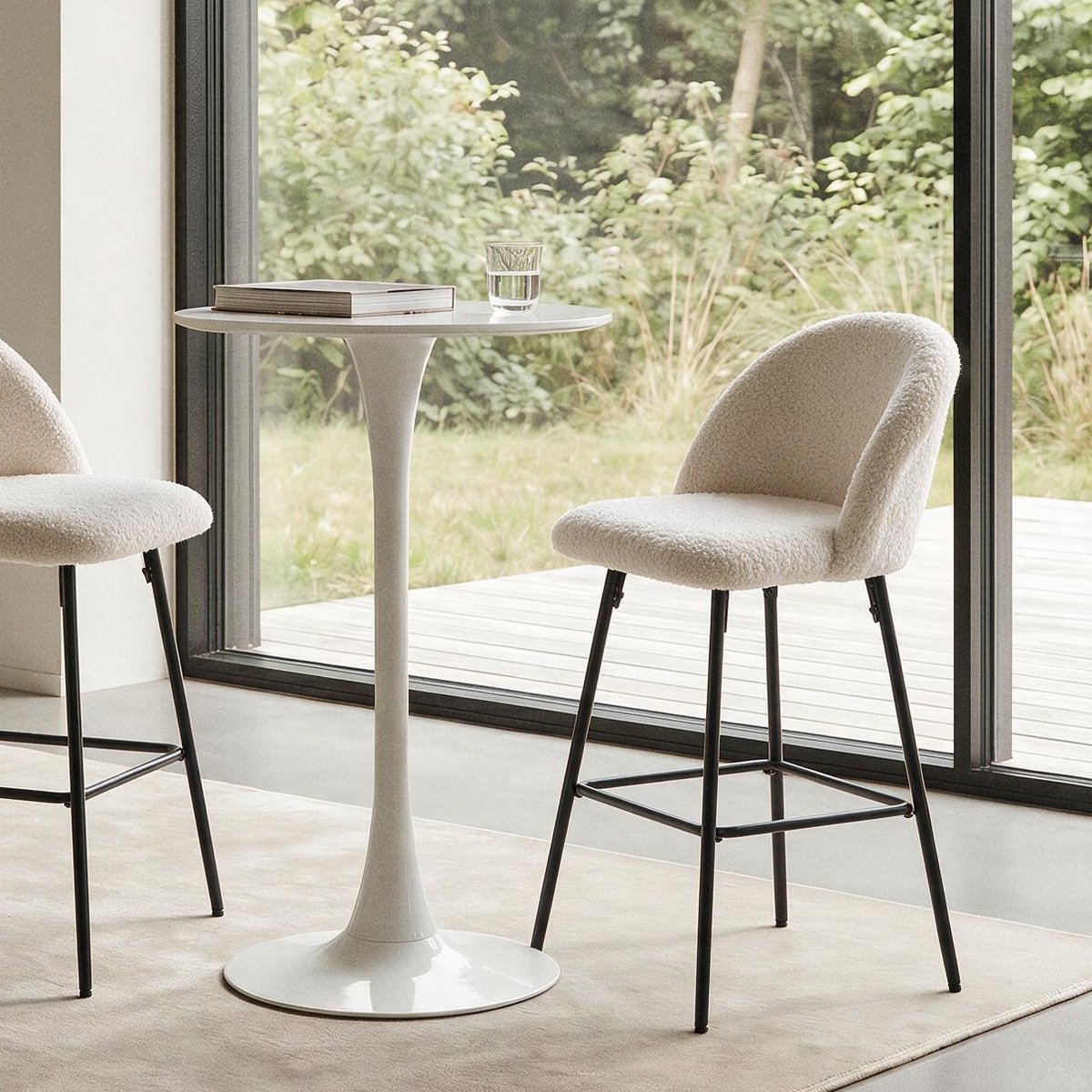 Lot de 2 tabourets de bar, NILSSON beige, NORDLYS