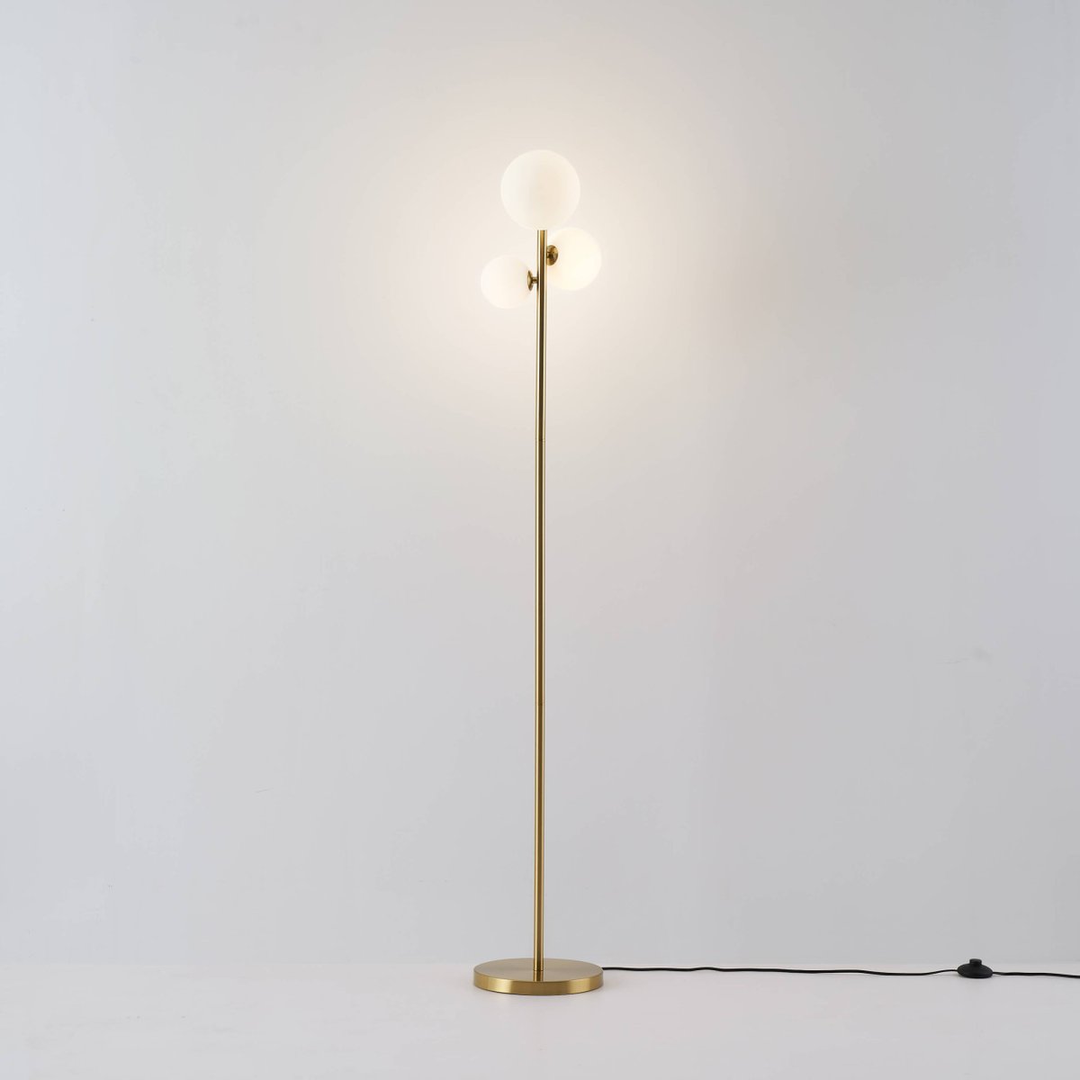 Lampadaire tendance laiton et verre - MELINDA laiton et blanc, KOSILUM