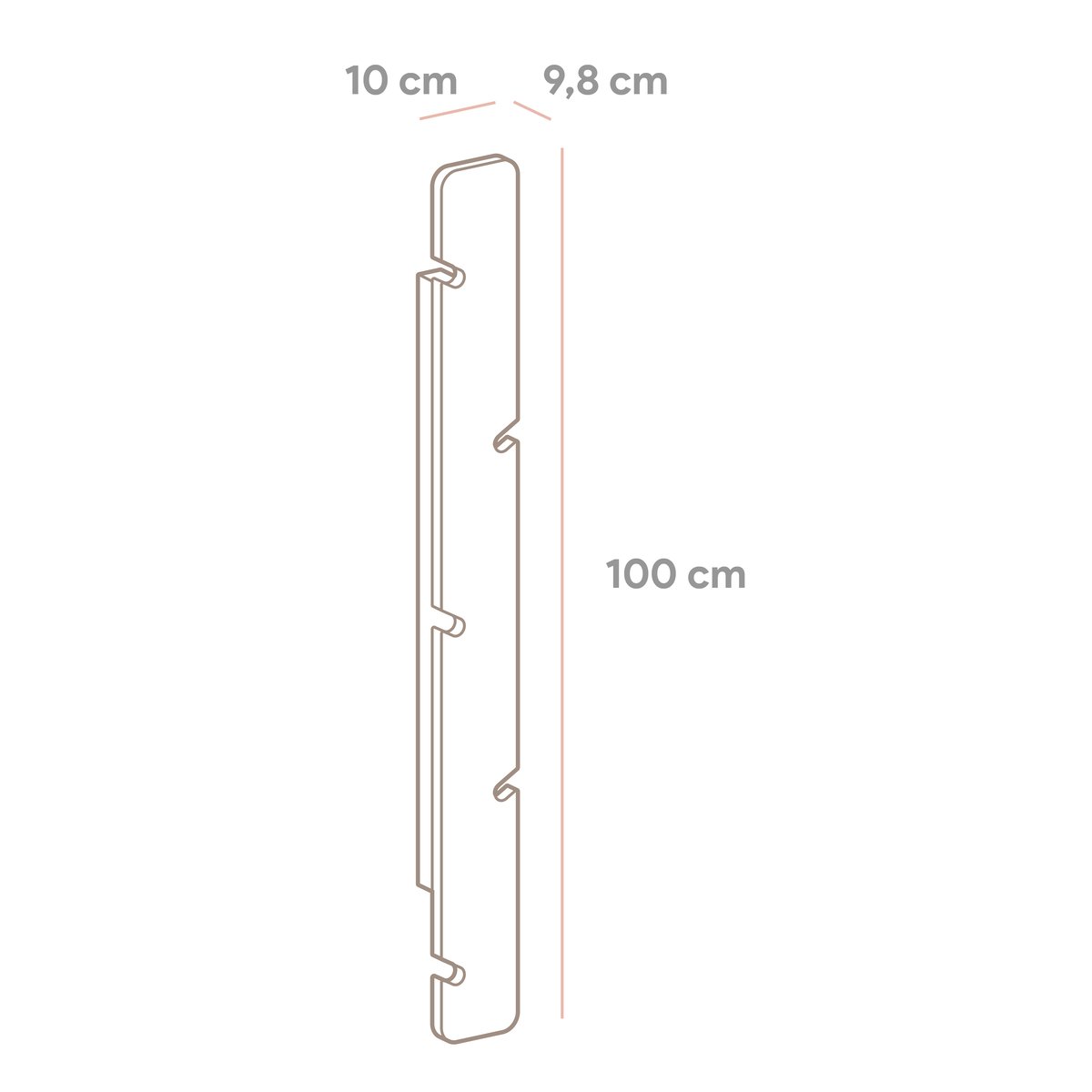 Porte-manteau mural en pin massif verni SAONA bois clair, NAAN FURNITURE