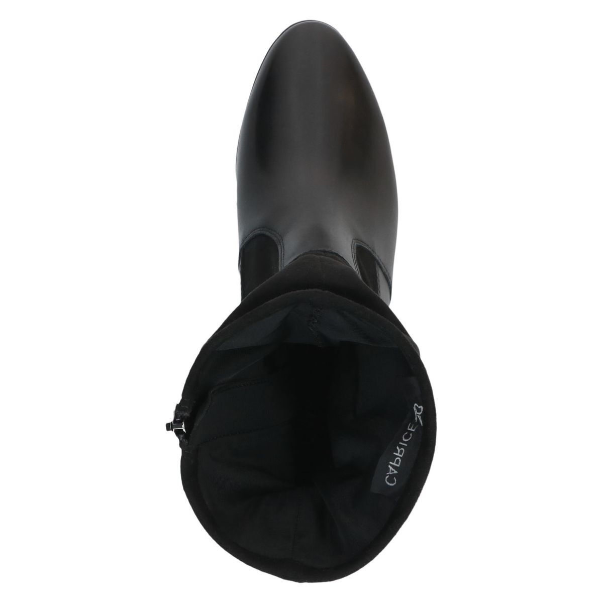 Bottine talon bloc noir zèbre, CAPRICE