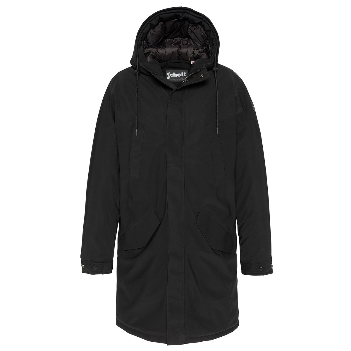 Parka à capuche, imperméable, CHASEN noir, SCHOTT