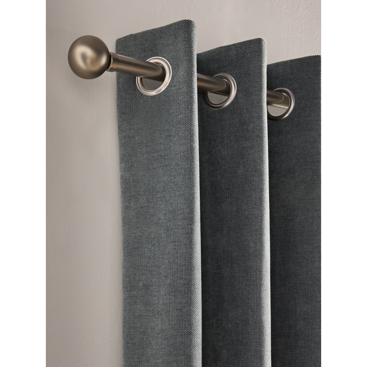 Rideaux à œillets en maille chenille fine bleu, NEXT