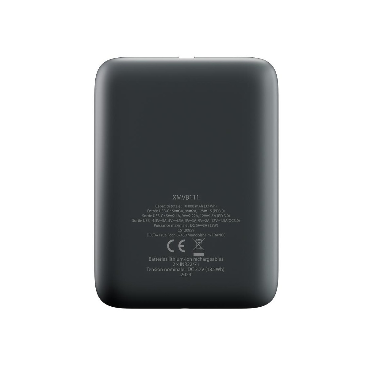 Batterie externe USB-C 18W 10 000 mAh MINI10 couleur unique, LIVOO