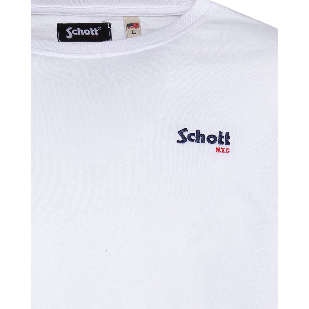T-shirt brodé Schott NYC® blanc, SCHOTT