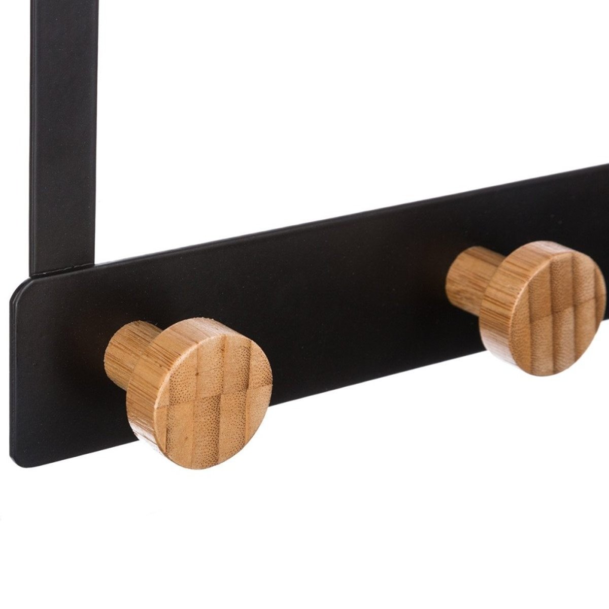 Patère Métal Bambou 5 Têtes Pour Porte Noir noir, ATMOSPHERA