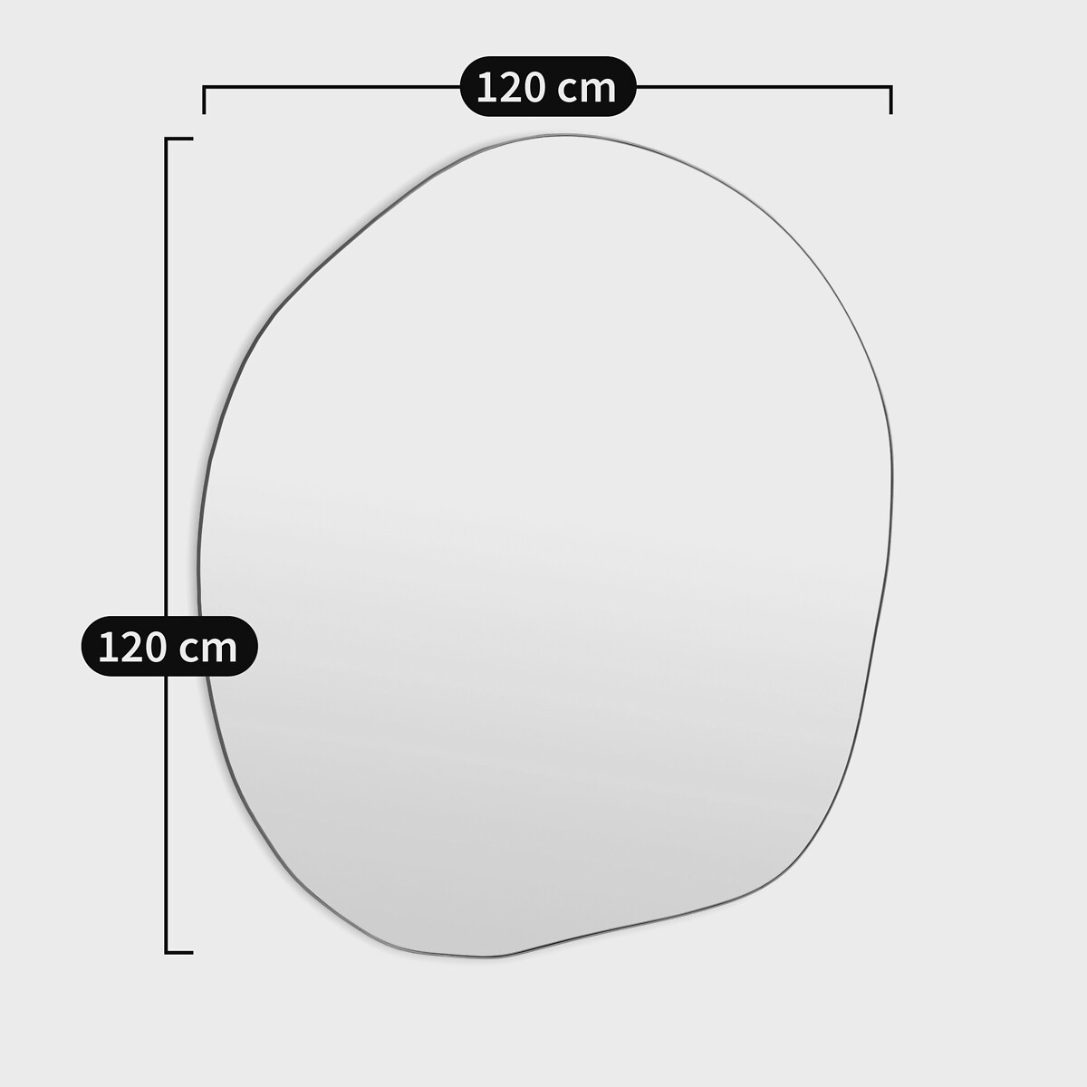 Miroir forme organique 120x120 cm, Ornica laiton, LA REDOUTE INTERIEURS