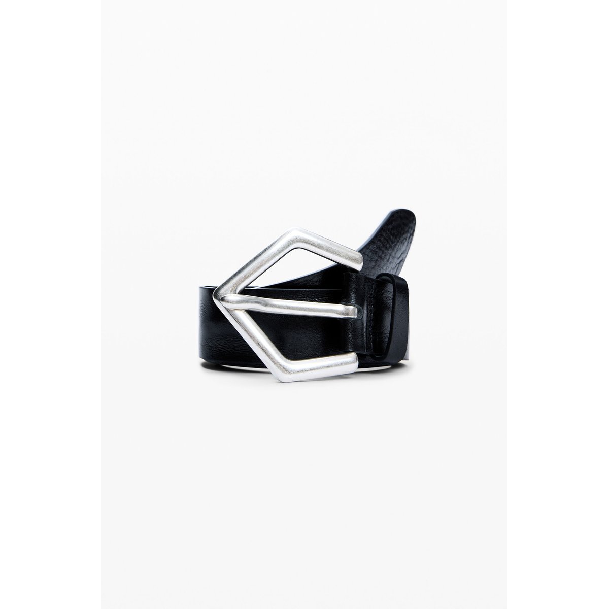 CEINTURE LARGE EN CUIR noir, DESIGUAL